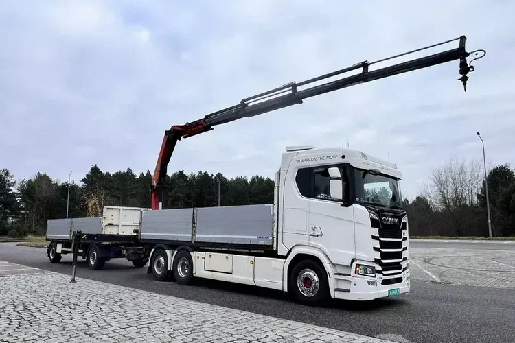 Scania s730 zestaw z przyczepa 2017/18 v8 palfinger dźwig z hds 6x2/4 zdjęcie 10