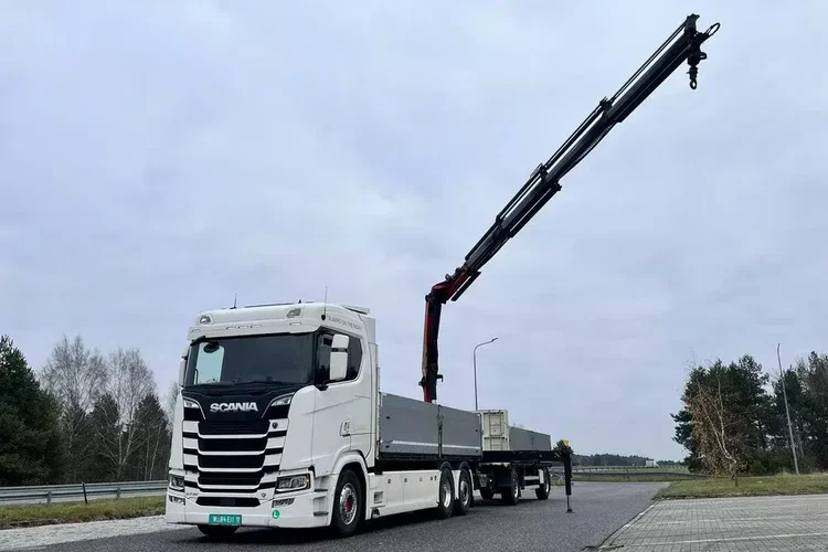 Scania s730 zestaw z przyczepa 2017/18 v8 palfinger dźwig z hds 6x2/4 zdjęcie 12