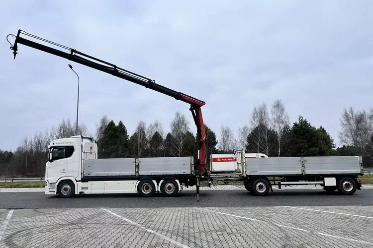 Scania s730 zestaw z przyczepa 2017/18 v8 palfinger dźwig z hds 6x2/4 zdjęcie 15