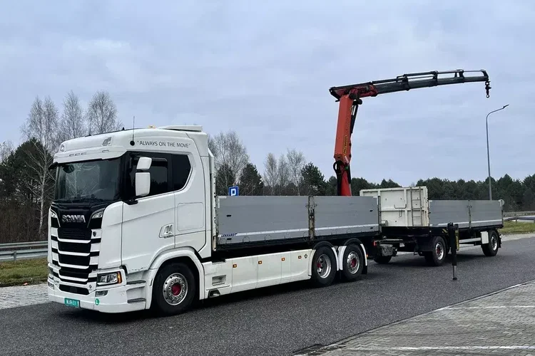 Scania s730 zestaw z przyczepa 2017/18 v8 palfinger dźwig z hds 6x2/4 zdjęcie 17