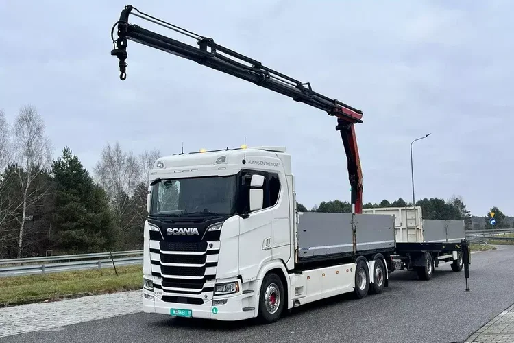 Scania s730 zestaw z przyczepa 2017/18 v8 palfinger dźwig z hds 6x2/4 zdjęcie 2