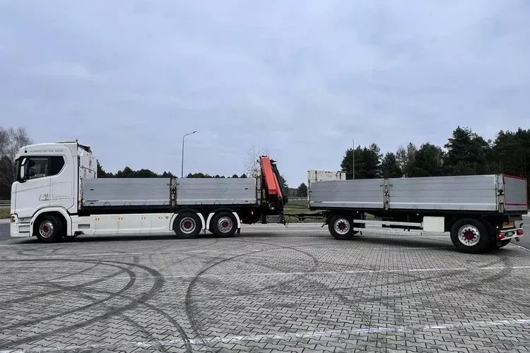 Scania s730 zestaw z przyczepa 2017/18 v8 palfinger dźwig z hds 6x2/4 zdjęcie 26