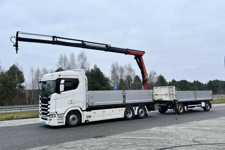 Scania s730 zestaw z przyczepa 2017/18 v8 palfinger dźwig z hds 6x2/4 zdjęcie 3