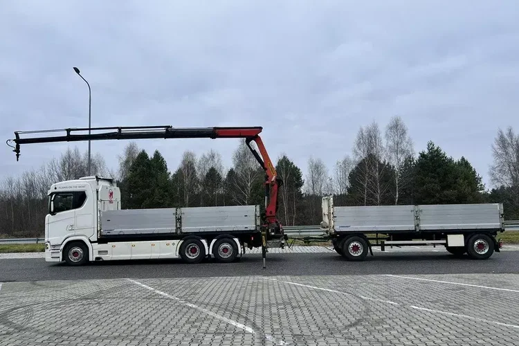 Scania s730 zestaw z przyczepa 2017/18 v8 palfinger dźwig z hds 6x2/4 zdjęcie 4