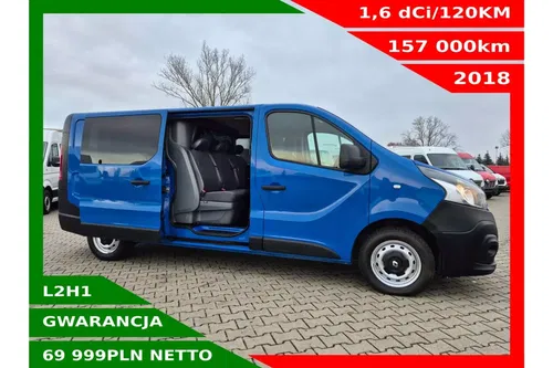 Renault Trafic Long 69999zł NETTO Brygadówka 6 osób 1.6dCi/120KM