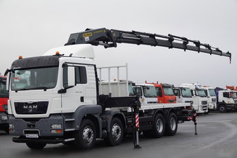 MAN TGS 35.440 / 8X4 / PLATFORMA + HDS PALFINGER PK 50002 / 22 M WYSIĘG / MAX UDŹWIG 14 TON / STEROWANIE RADIOWE