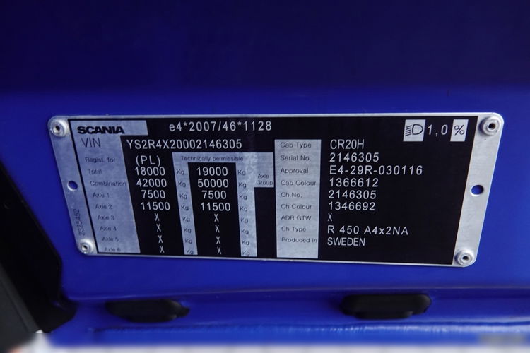 Scania R 450 / RETARDER / 2018 ROK / OPONY 100% /  PO KONTRAKCIE SERWISOWYM zdjęcie 37