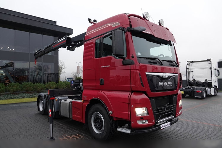 MAN TGX 28.480 / 3 Osiowy CIĄGNIK + HDS HMF 2120 / 6x2 / OS PODNOSZONA / 5x WYSÓW - 14.7 M / UDŹWIG - 4000 KG / STEROWANIE RADIOWE / 4 PODPORY / EURO 6 / PO KONTRAKCIE SERWISOWYM zdjęcie 3