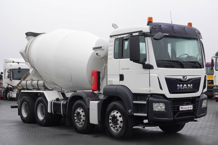 MAN / TGS 32.360 / 8X4 / BETONOMIESZARKA / GRUSZKA LIEBHERR / 9 m3 / OPONY 100% / EURO 6  zdjęcie 8