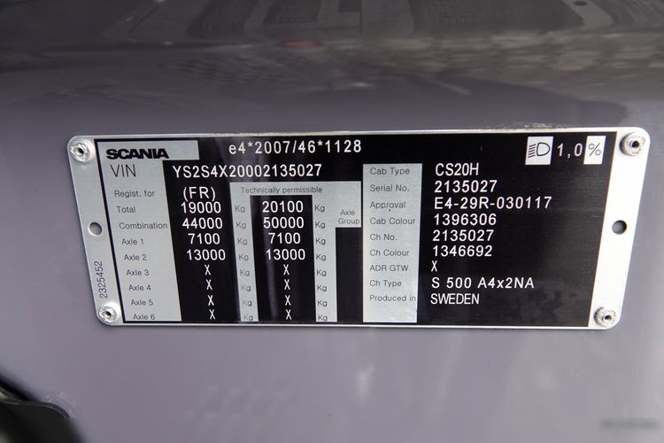 Scania S 500 / RETARDER / KLIMA POSTOJOWA / SKÓRY / PO KONTRAKCIE SERWISOWYM zdjęcie 38