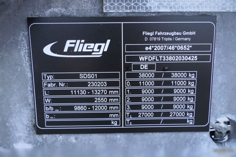 Fliegl   / NACZEPA PODKONTENEROWA / WAGA: 4700 KG / ROZSUWANY TYŁ / DO WSZYSTKICH KONTENERÓW / OŚ PODNOSZONA zdjęcie 20