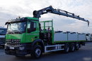 Mercedes AROCS 3240 / 8x4 / SKRZYNIOWY + HDS HIAB 192 E-5 wysów : 15 M  / HDS ZA KABINĄ / TRIDEM / OŚ PODNOSZONA + SKRĘTNA / EURO 6 / STEROWANIE RADIOWE  zdjęcie 2