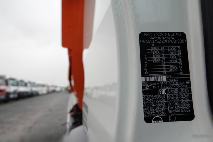 MAN TGS 35.480 / 8x4 / WYWROTKA TYLNOZSYPOWA / MEILLER KIPER / HYDRAULICZNA KLAPA / EURO 6 / 2017 ROK zdjęcie 44