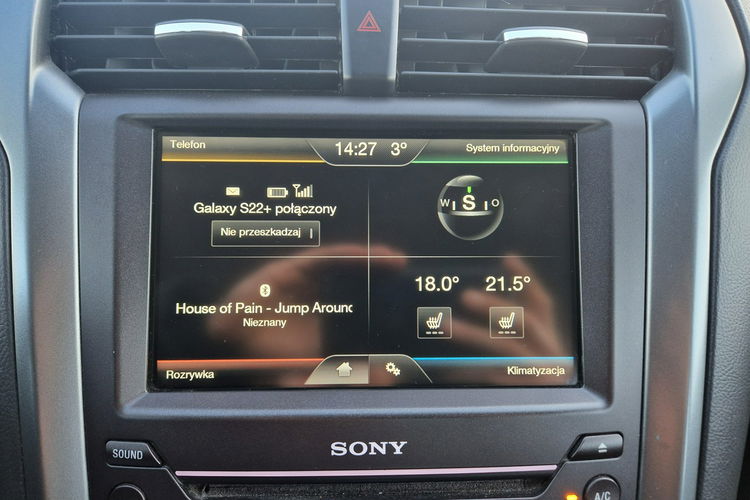 Ford Mondeo Titanium Skóra KameraCof SONY Podgrz.Fotele Automat Gwarnacja ROK zdjęcie 17