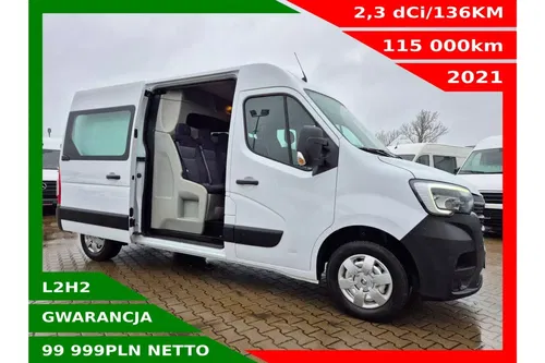 Renault Master Lift L2H2 99999zł NETTO Brygadówka 7 osób 2.3dCi/136KM