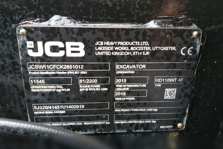 JCB HYDRADIG HD 110W / KOPARKA KOŁOWA / 2019 ROK / KOMPLET ŁYŻEK + WIDŁY DO PALET / PO KONTRAKCIE SERWISOWYM zdjęcie 29