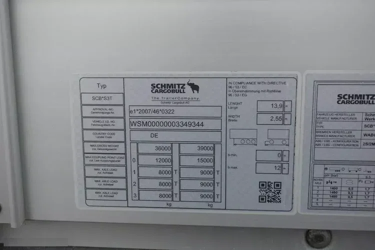Schmitz FIRANKA / MULTI LOCK / XL / ZAWIESIE POD WÓZEK / OŚ PODNOSZONA zdjęcie 11