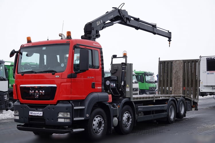 MAN TGS 35.360 / 8x2-4 / LAWETA + HDS HIAB 166 E-2 / OŚ PODNOSZONA / 4 OSIOWY / NAJAZDY HYDRAULICZNE / WCIĄGARKA / POMOC DROGOWA / EURO 5 EEV zdjęcie 1