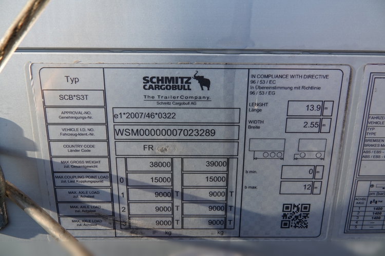 Schmitz -CARGOBULL / FIRANKA / STANDARD / OPONY 100 % zdjęcie 25
