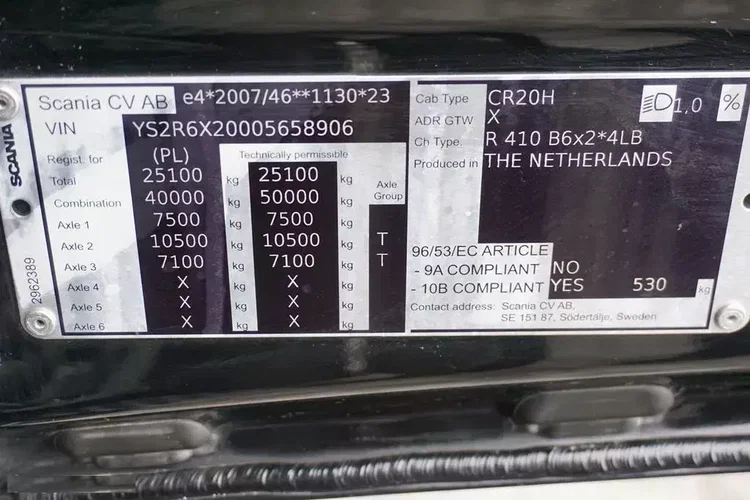 Scania R 410 / LNG / ACC / EURO 6 / ZESTAW PRZEJAZDOWY 120 M3 / RETARDER zdjęcie 11