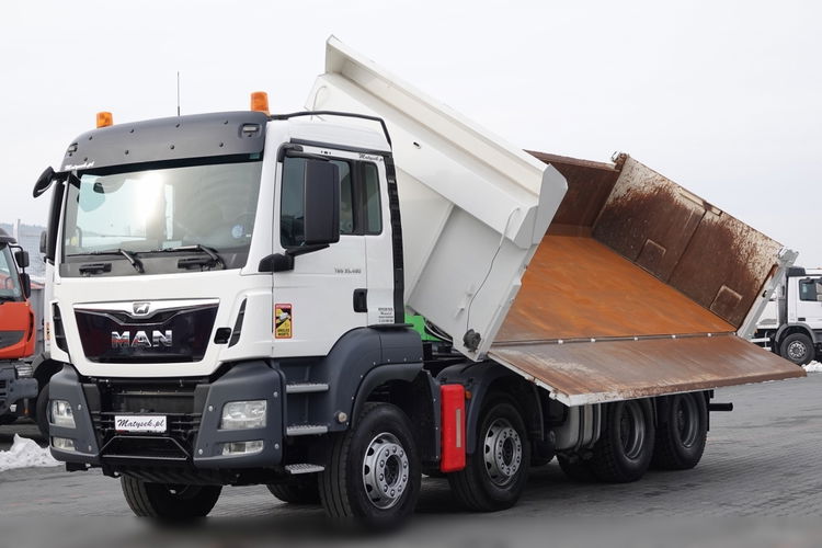 MAN TGS 35.480 / 8x4 / WYWROTKA / BORDMATIC / HYDROBURTA / OPONY 100 % / EURO 6  zdjęcie 9