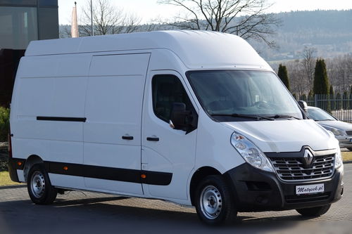 Renault MASTER/ BLASZAK / ROZKŁADANY ALUMINIOWY NAJAZD PALETOWY-WINDA / STELAŻ HAKOWY / DMC: 3500 KG / NISKI PRZEBIEG / 2018 ROK  