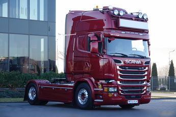 Scania R 580 / V8 / RETARDER / CAŁA NA PODUSZKACH / KLIMA POSTOJOWA / SKÓRY / FULL OPCJA / PO ZŁOTYM KONTRAKCIE SERWISOWYM /