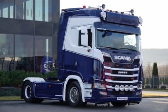 Scania S 580 / V8 / RETARDER / CAŁA NA PODUSZKACH / KLIMA POSTOJOWA / SKÓRY / OPONY 100% / BOGATE WYPOSAŻENIE / PO KONTRAKCIE SERWISOWYM