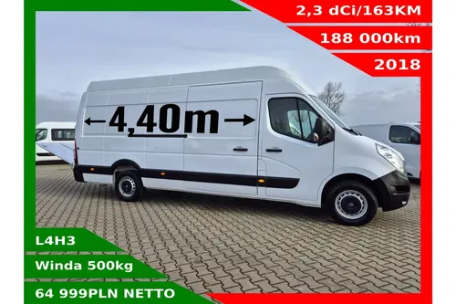 Renault Master L4H3 Winda 500kg 64999zł NETTO 2.3dCi/163KM