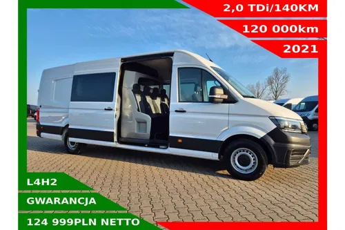 Volkswagen Crafter L4H2 124999zł NETTO Brygadówka 6 osób 2.0TDi/140KM