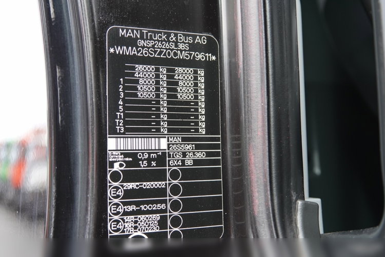 MAN TGS 26.360 / 6X4 / WYWROTKA + HDS PALFINGER PK18002 EH B / UDŹWIG 6000KG / BORDMATIC / OPONY 100% / EURO 5  zdjęcie 57