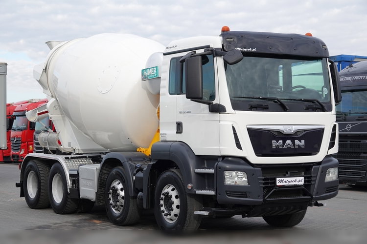 MAN TGS 32.480 / 8X4 / BETONOMIESZARKA / GRUSZKA 9M3 / UAL / EURO 6 zdjęcie 8