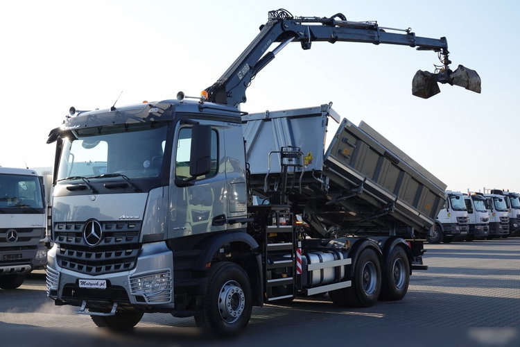 Mercedes AROCS 2640 / 6x4 / WYWROTKA / HYDROBURTA / + HDS HIAB 144 B-3 / STEROWANIE RADIOWE / ROTATOR / ŁYCHA / EURO 6 / MEILLER KIPER  zdjęcie 1