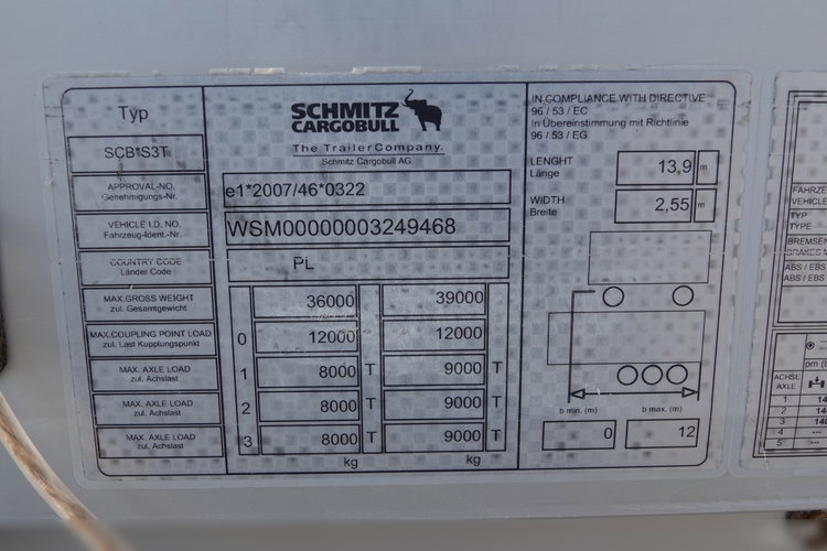 Schmitz FIRANKA VARIOS / PODNOSZONY DACH / OPONY 385/55 R22, 5 / 2016 ROK zdjęcie 25