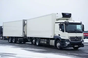 Mercedes / ACTROS / 2540 / ACC / E 6 / ZESTAW PRZEJAZDOWY / CHŁODNIA + WINDA / 38 PALET