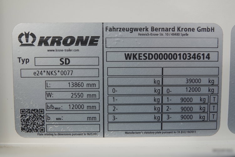 Krone FIRANKA / WINDA ZAŁADOWCZA / 2022 ROK / OPONY 100 % / OŚ PODNOSZONA zdjęcie 26