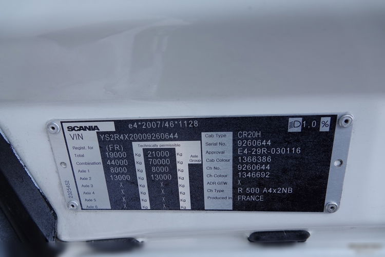 Scania R 500 / RETARDER / KLIMA POSTOJOWA / OPONY 100% / PO KONTRAKCIE SERWISOWYM / zdjęcie 37