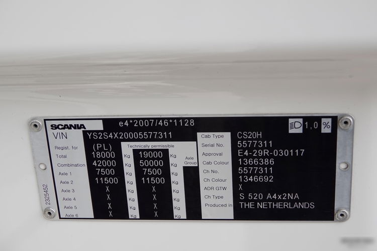 Scania S 520 / V8 / RETARDER / KLIMA POSTOJOWA / SKÓRY / OPONY 100% / BOGATE WYPOSAŻENIE / PO KONTRAKCIE SERWISOWYM zdjęcie 36