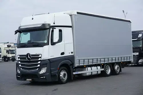 Mercedes ACTROS / 2542 / ACC / EURO 6 / FIRANKA / 18 PALET / OŚ SKRĘTNA