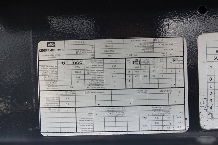 Wielton / FIRANKA / MEGA / LOWDECK / OŚ PODNOSZONA / SAF / DACH PODNOSZONY zdjęcie 25