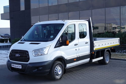 Ford TRANSIT / DOKA / BRYGADÓWKA / PLATFORMA / MANUAL /  7-OSOBOWY / DMC 3500KG / SPROWADZONY / NISKI PRZEBIEG