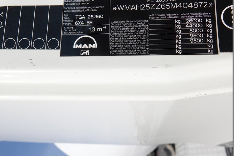MAN TGA 26.360 / 6X4 / BETONOMIESZARKA - 7 M3 / LIEBHERR / UAL  zdjęcie 35