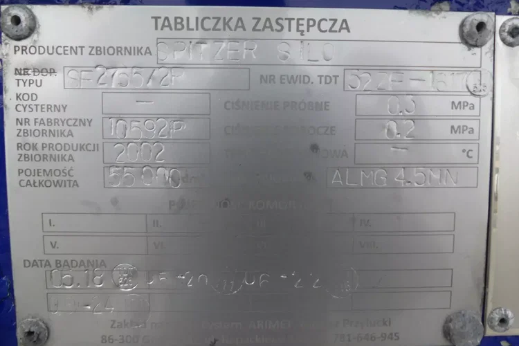 Spitzer SF / CYSTERNA 55m3 / SILOS DO MATERIAŁÓW SYPKICH / zdjęcie 35