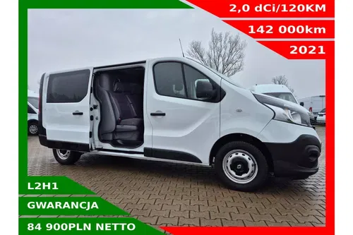 Renault Trafic L2H1 84900zł NETTO Brygadówka 6 osób 2.0dCi/120KM