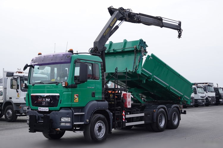 MAN TGS 26.400 / 6X4 / WYWROTKA + HDS PALFINGER PK 16502 / HYDROBURTA /BORDMATIC / SPROWADZONY zdjęcie 1