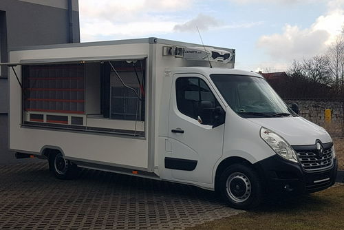 Renault Master SKLEP BAR FOODTRUCK KONTENER NISKOPODŁOGOWY KLIMA AGREGAT AUTOSKLEP