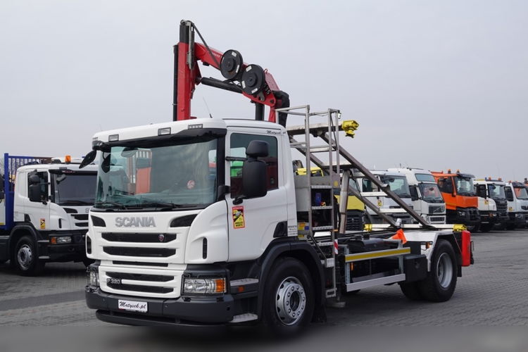 Scania P 320 / 4X2 / WYWROTKA BDF + HDS HMF 635 / STERIWANIE RADIOWE / CHWYTAK / EURO 6 / BDF + KIPPER + HDS  zdjęcie 6
