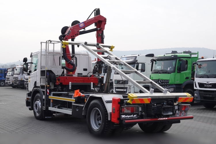 Scania P 320 / 4X2 / WYWROTKA BDF + HDS HMF 635 / STERIWANIE RADIOWE / CHWYTAK / EURO 6 / BDF + KIPPER + HDS  zdjęcie 7