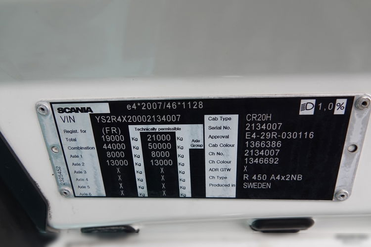 Scania R 450 / RETARDER / KLIMA POSTOJOWA / CAŁA NA PODUSZKACH / ALUSY / OPONY 100 % / SPROWADZONA / PO KONTRAKCIE SERWISOWYM zdjęcie 37