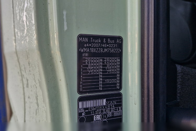 MAN TGX 26.460 / ZESTAW TANDEM PRZEJAZDOWY / 120 M3 / 2018 / EURO 6 zdjęcie 50